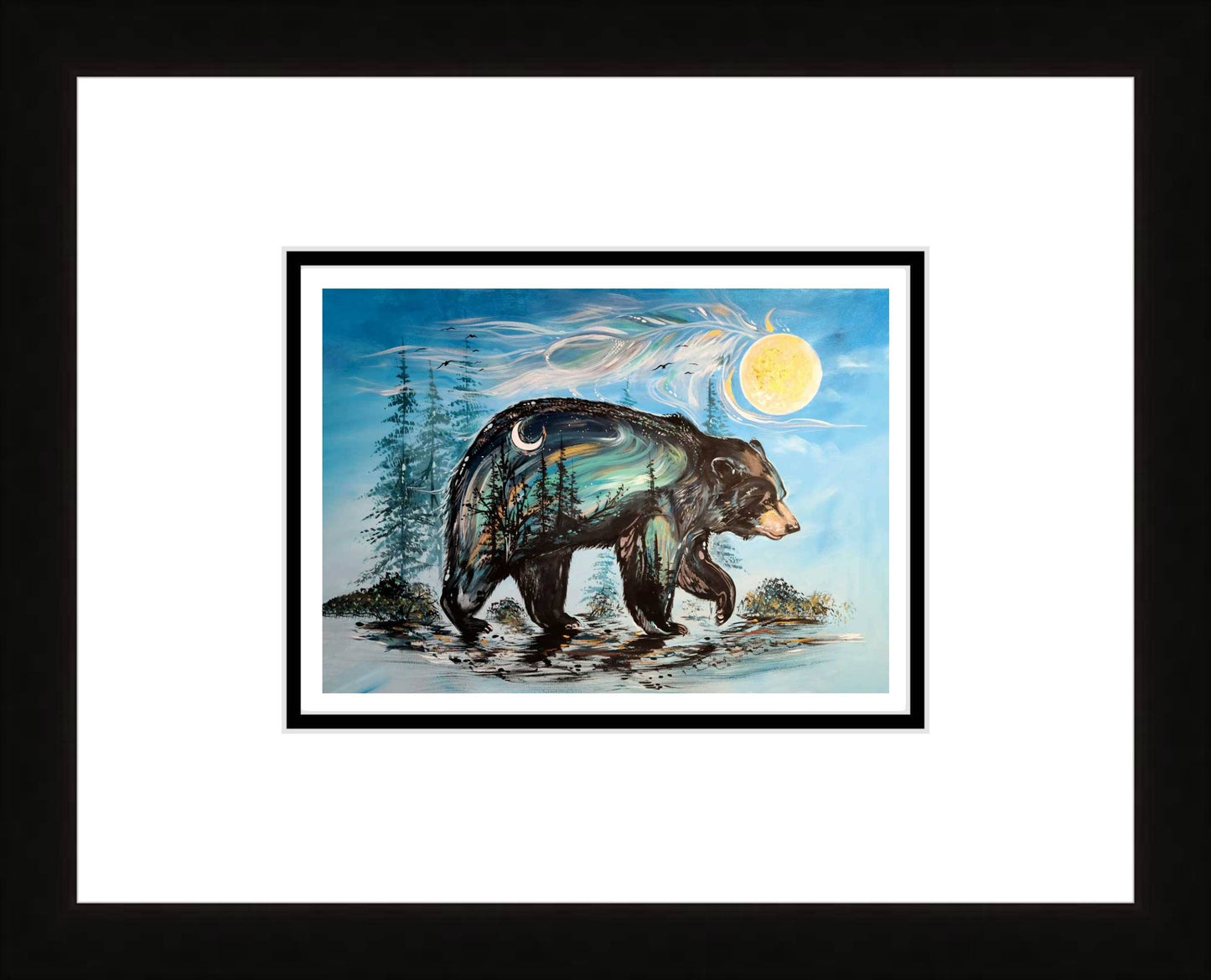 A Bear’s Journey By Carla Joseph, Indigenous Art Print, First Nations, Native Americans, Cree, Métis, Framed Art