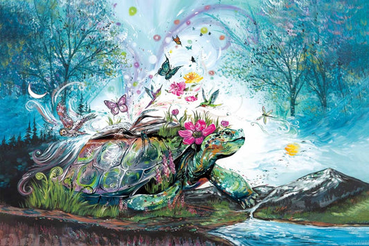 Mystical Turtle By Carla Joseph, Indigenous Art Print, First Nations, Native Americans, Cree, Métis, Framed Art