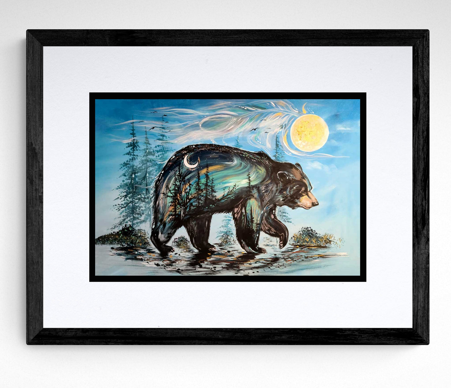 A Bear’s Journey By Carla Joseph, Indigenous Art Print, First Nations, Native Americans, Cree, Métis, Framed Art