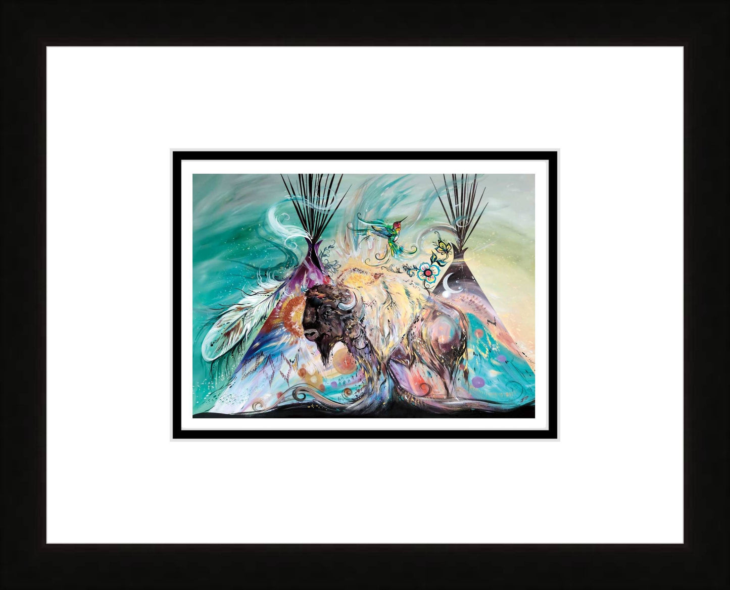 Mighty Buffalo By Carla Joseph, Indigenous Art Print, First Nations, Native Americans, Cree, Métis, Framed Art