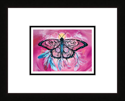 Butterfly Dreamcatcher By Carla Joseph, Indigenous Art Print, First Nations, Native Americans, Cree, Métis, Framed Art