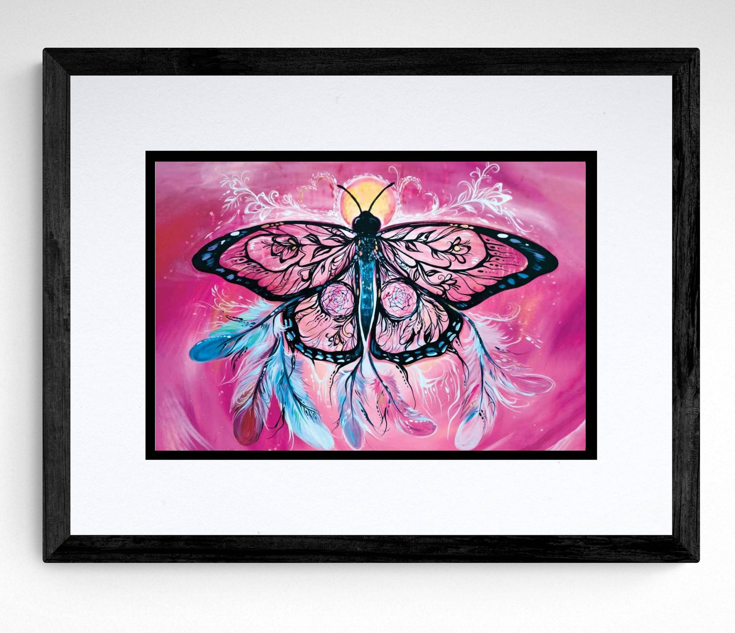 Butterfly Dreamcatcher By Carla Joseph, Indigenous Art Print, First Nations, Native Americans, Cree, Métis, Framed Art