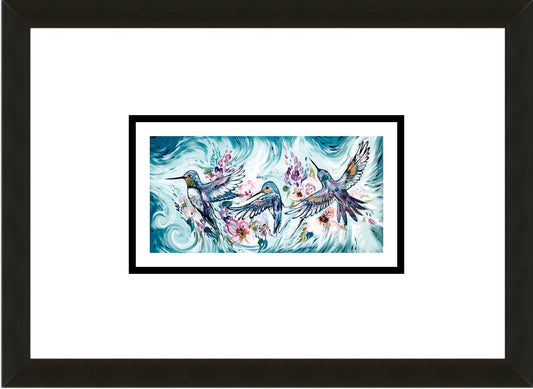 Dance of the Hummingbird By Carla Joseph, Indigenous Art Print, First Nations, Native Americans, Cree, Métis, Framed Art