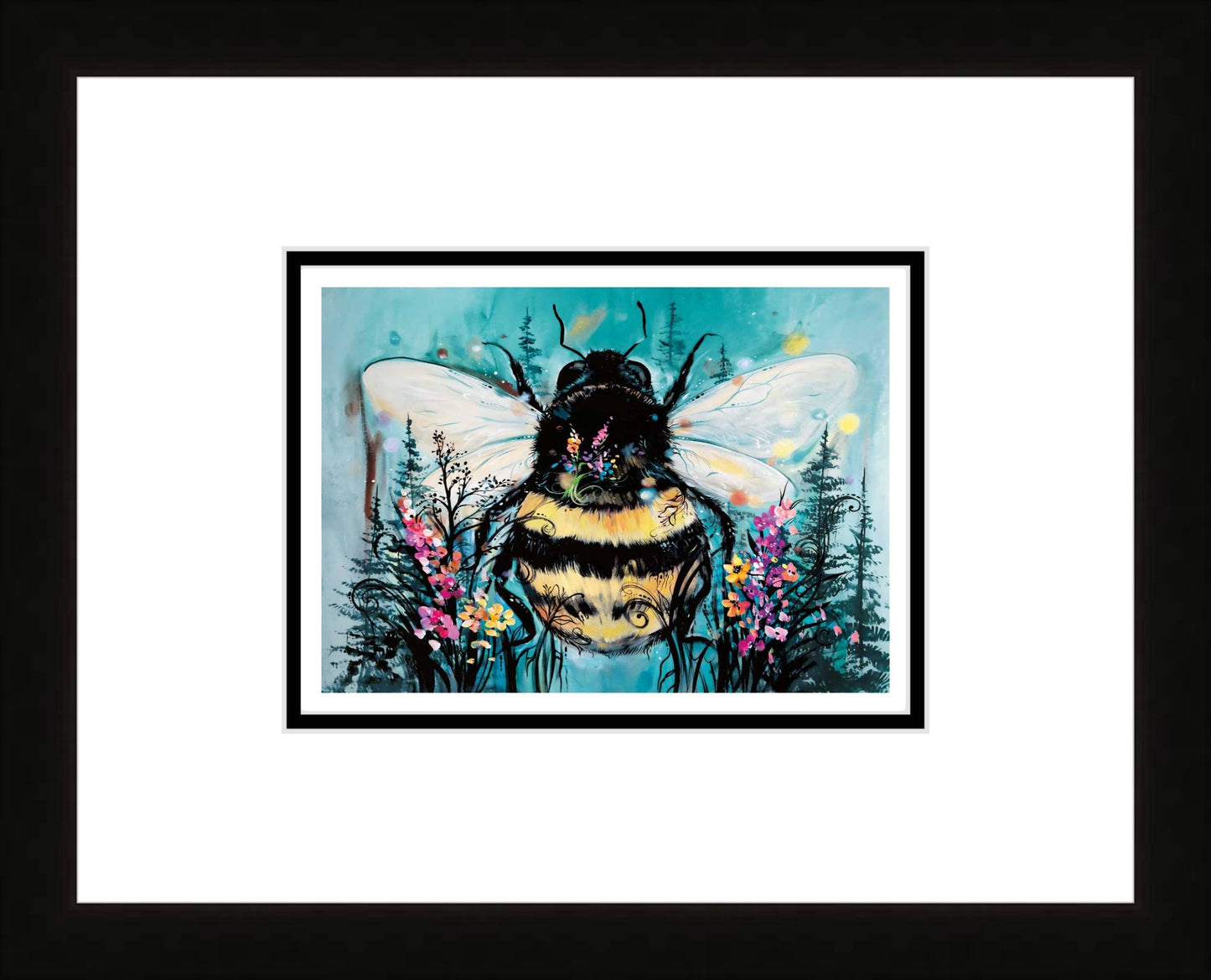 Bumble Bee By Carla Joseph, Indigenous Art Print, First Nations, Native Americans, Cree, Métis, Framed Art