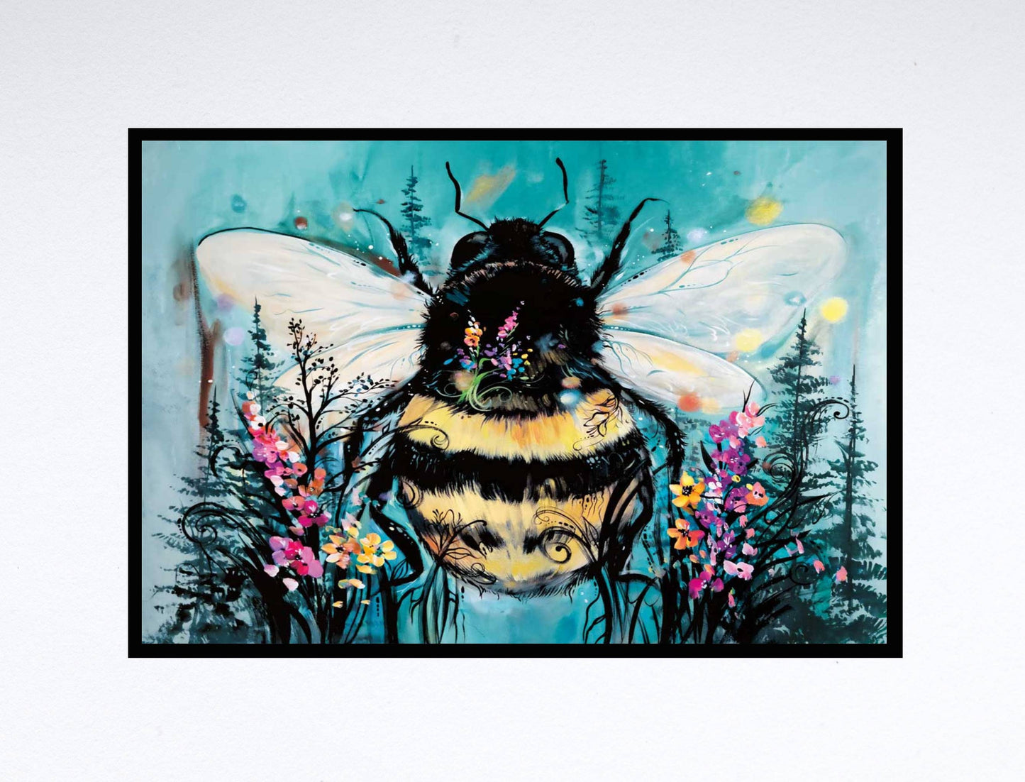 Bumble Bee By Carla Joseph, Indigenous Art Print, First Nations, Native Americans, Cree, Métis, Framed Art